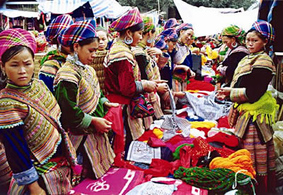 Colorful Bac Ha Market in Sapa