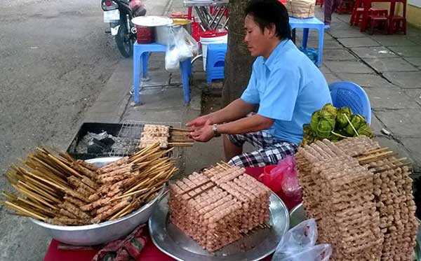Savoring Ninh Hoa pork skewers